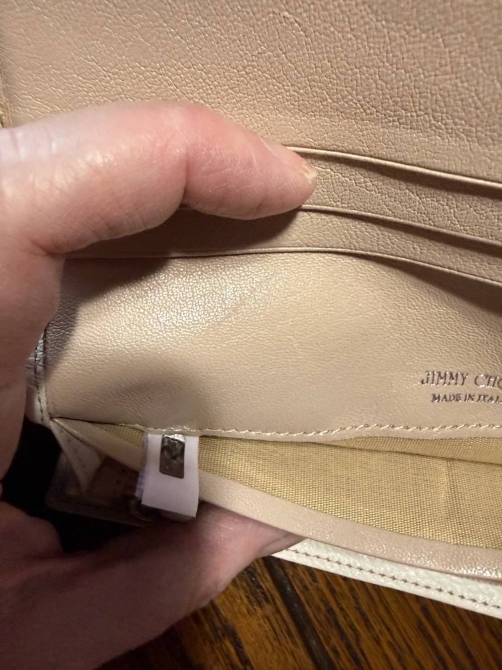 Jimmy Choo Bicolor Leather Continental Wallet & Passport Holder - Beige & Cream - Picture 5 of 16